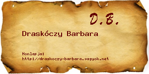 Draskóczy Barbara névjegykártya